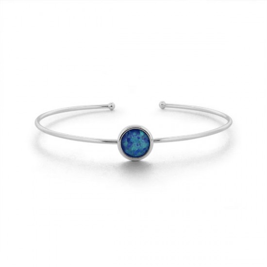 Blue Opal Silver Bangle Blue Opal Silver Bangle