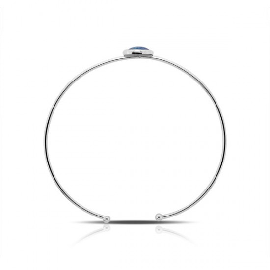 Blue Opal Silver Bangle Blue Opal Silver Bangle
