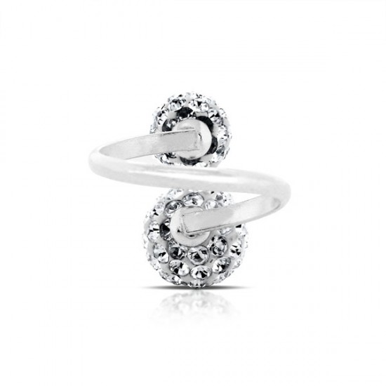 Double Glitz Crystals Silver Ring Double Glitz Crystals Silver Ring