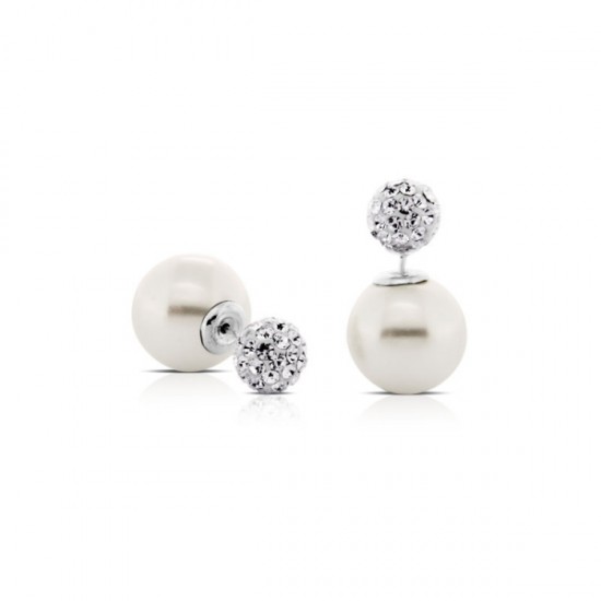 Celebrity Crystal Pearl Silver Earrings Celebrity Crystal Pearl Silver Earrings