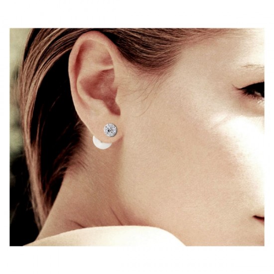 Celebrity Crystal Pearl Silver Earrings Celebrity Crystal Pearl Silver Earrings