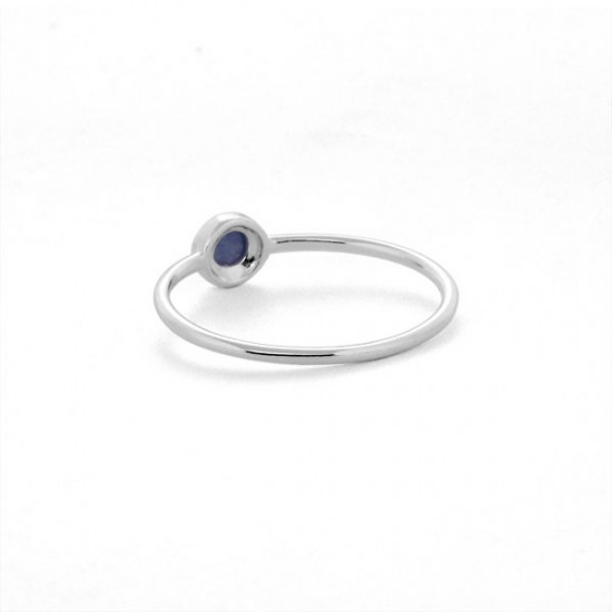 Blue Opal Mini Silver Ring Blue Opal Mini Silver Ring